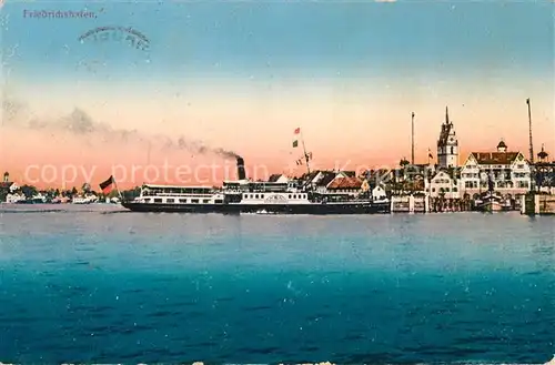 AK / Ansichtskarte Friedrichshafen Bodensee Dampfschiff Panorama Kat. Friedrichshafen