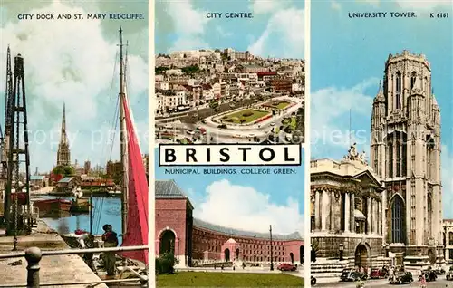 AK / Ansichtskarte Bristol UK Centre University Tower Municipal Buildings Kat. Bristol City of