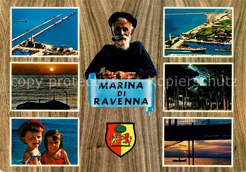AK / Ansichtskarte Marina di Ravenna Bacino e Porto Canale Panorama Alba La Pineta Bimbi al mare Rifflessi e luci sul mare Kat. Italien