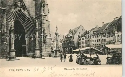 AK / Ansichtskarte Freiburg Breisgau Muensterplatz mit Kaufhaus Kat. Freiburg im Breisgau