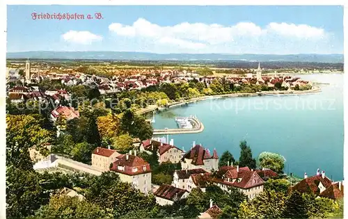 AK / Ansichtskarte Friedrichshafen Bodensee Panorama Hafen Kirche Kat. Friedrichshafen