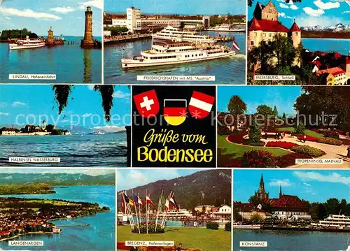 AK / Ansichtskarte Bodensee Region Lindau Konstanz Meersburg Bregenz Friedrichshafen