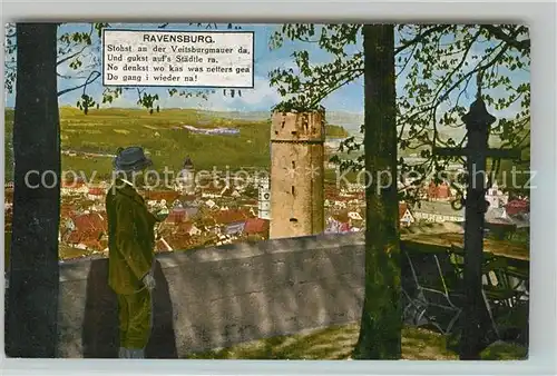 AK / Ansichtskarte Ravensburg Wuerttemberg Blick von Veitsburg auf Mehlsack Kat. Ravensburg