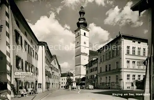 AK / Ansichtskarte Waging See Marktplatz Kirche Kat. Waging a.See