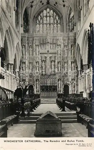 AK / Ansichtskarte Winchester Winchester Church The Reredos and Rufus Tomb Kat. Winchester