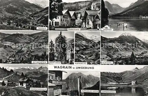 AK / Ansichtskarte Wagrain Salzburg und Umgebung Dachsteingebirge Grab Wagrainerhaus Tappenkarsee Jaegersee Schwaene Kat. Wagrain
