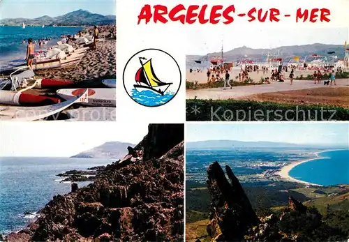 AK / Ansichtskarte Argeles sur Mer Strand Promenade Kueste Landschaftspanorama Kat. Argeles sur Mer