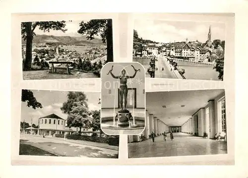 AK / Ansichtskarte Bad Toelz Panorama Bruecke Trinkhalle Wandelhalle Brunnen Kupfertiefdruck Kat. Bad Toelz