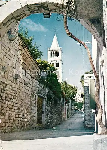 AK / Ansichtskarte Rab Croatia Gasse Kirchturm