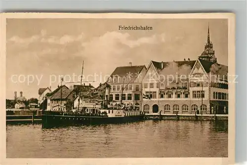 AK / Ansichtskarte Friedrichshafen Bodensee Hafen Dampfer Kat. Friedrichshafen