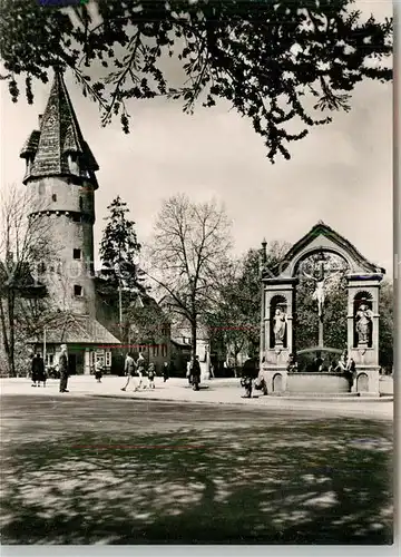 AK / Ansichtskarte Ravensburg Wuerttemberg Gruener Turm Kreuzbrunnen Kat. Ravensburg