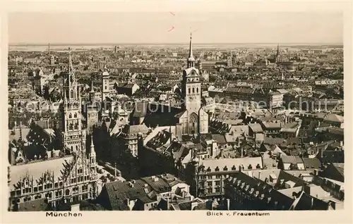 Muenchen Panorama vom Frauenturm Kat. Muenchen