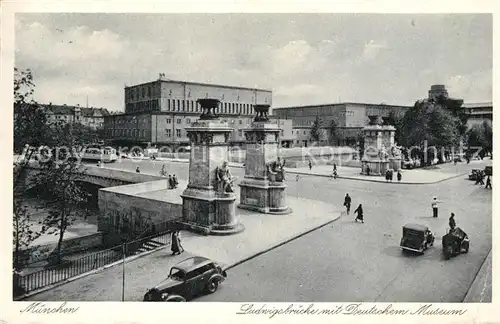 Muenchen Ludwigsbruecke Deutsches Museum Kat. Muenchen