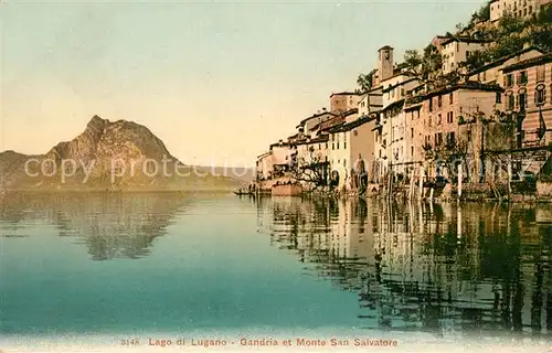 Gandria Lago di Lugano Panorama Monte San Salvatore Kat. Gandria