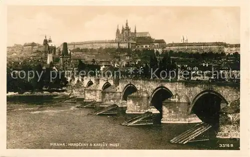 Praha Prahy Prague Burg Bruecke Kat. Praha
