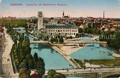 Muenchen Deutsches Museum mit Isar Kat. Muenchen