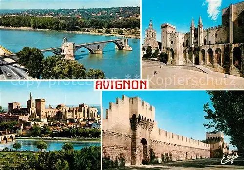 Avignon Vaucluse Pont Saint Benezet Palais des Papes Notre Dame des Doms Tour Philippe le Bel et les remparts Kat. Avignon