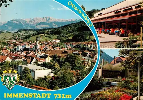 Immenstadt Allgaeu Gesamtansicht mit Alpenpanorama Restaurant Park Kat. Immenstadt i.Allgaeu