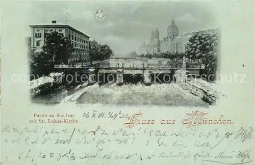 AK / Ansichtskarte Muenchen Lukaskirche Isar Kat. Muenchen