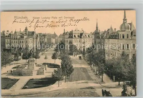 AK / Ansichtskarte Muenchen Kaiser Ludwig Platz Denkmal Kat. Muenchen