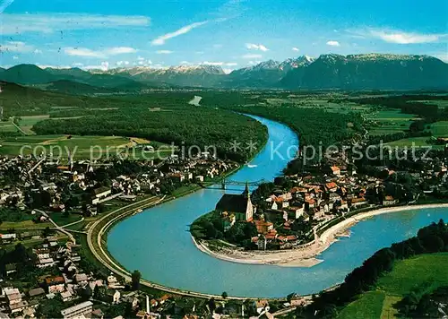 AK / Ansichtskarte Laufen Salzach mit Blick auf Salzburger Alpen Fliegeraufnahme Kat. Laufen