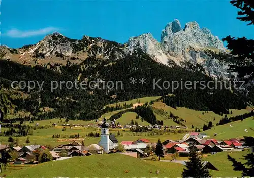 AK / Ansichtskarte Tannheim Tirol Panorama mit Gimpel Rote Flueh und Schartschrofen Tannheimer Berge Kat. Tannheim