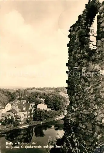 AK / Ansichtskarte Halle Saale Blick von Burgruine Giebichenstein auf die Saale Kat. Halle