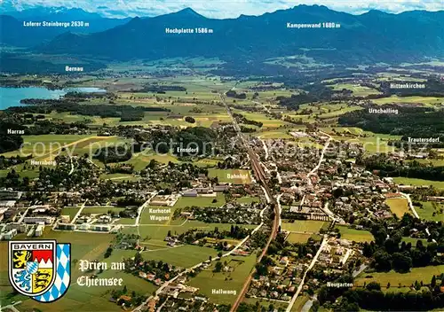 AK / Ansichtskarte Prien Chiemsee Kneipp und Luftkurort Bayerische Alpen Fliegeraufnahme Kat. Prien a.Chiemsee