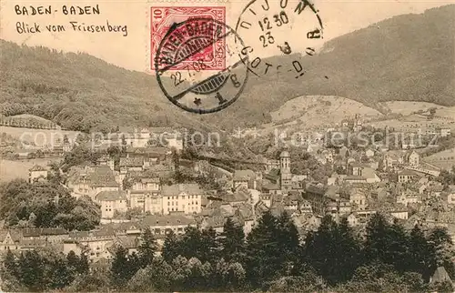 AK / Ansichtskarte Baden Baden Blick vom Friesenberg Kat. Baden Baden