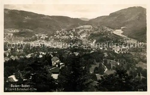 AK / Ansichtskarte Baden Baden Blick von der Batschari Huette Kat. Baden Baden