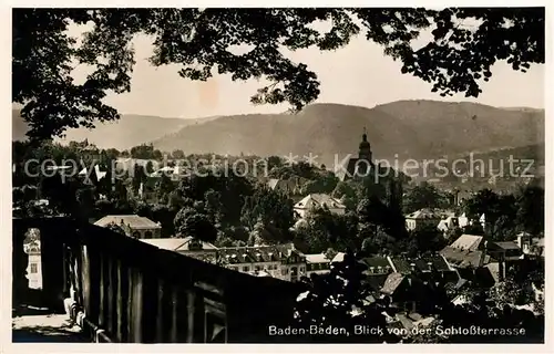 AK / Ansichtskarte Baden Baden Blick von der Schlossterrasse Kat. Baden Baden
