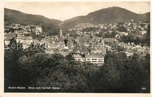 AK / Ansichtskarte Baden Baden Blick vom Schloss Solms Kat. Baden Baden