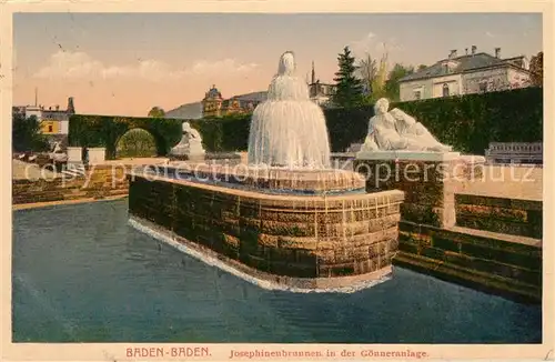 AK / Ansichtskarte Baden Baden Josephinenbrunnen in der Goenneranlage Kat. Baden Baden