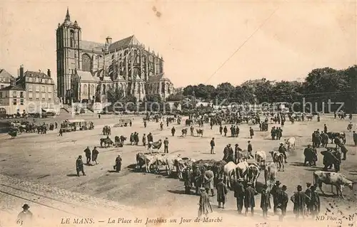 AK / Ansichtskarte Le Mans Sarthe La Place des Jacobins un Jour de Marche Kat. Le Mans