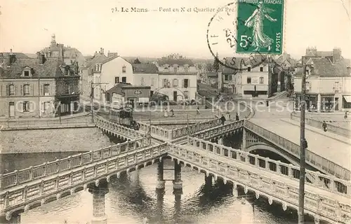 AK / Ansichtskarte Le Mans Sarthe Pont en X et Quartier du Pre Kat. Le Mans