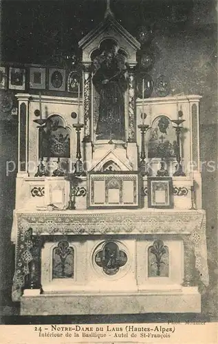 AK / Ansichtskarte Notre Dame du Laus Interieur de la Basilique Autel de St Francois Kat. Saint Etienne le Laus