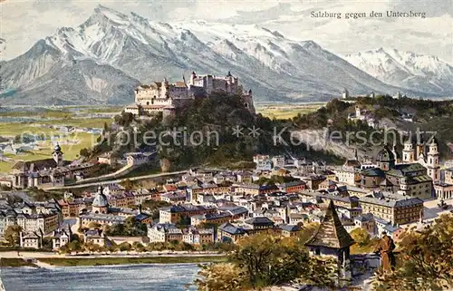 AK / Ansichtskarte Salzburg Oesterreich mit Festung und Untersberg Kat. Salzburg
