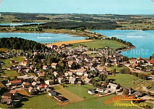 AK / Ansichtskarte Mattsee Salzburg Fliegeraufnahme Obertrumer  Niedertrumer  und Grabensee Kat. Mattsee