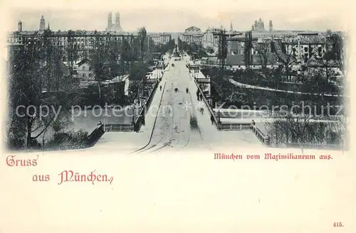 AK / Ansichtskarte Muenchen Panorama vom Maimilianeum Kat. Muenchen