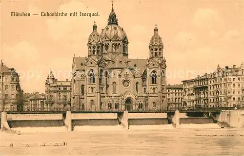 AK / Ansichtskarte Muenchen Lukaskirche Isarquai Kat. Muenchen