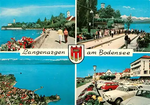 AK / Ansichtskarte Langenargen Bodensee Fliegeraufnahme Schloss Seepromenade Kat. Langenargen