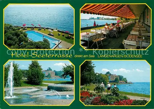 AK / Ansichtskarte Langenargen Bodensee Hotel Seeterrasse Schwimmbad Uferpromenade Kat. Langenargen