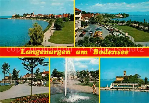AK / Ansichtskarte Langenargen Bodensee Schloss Montfort Uferpromenade Brunnen Kat. Langenargen