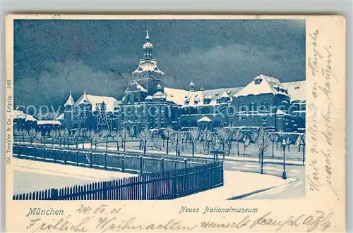 AK / Ansichtskarte Muenchen Nationalmuseum Winterlandschaft  Kat. Muenchen