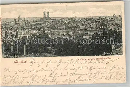 AK / Ansichtskarte Muenchen Panorama vom Hofbraeukeller Frauenkirche Kat. Muenchen