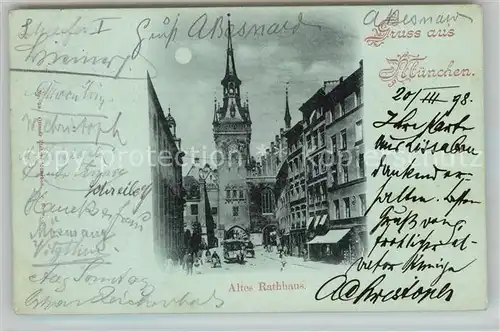 AK / Ansichtskarte Muenchen Altes Rathaus Mondschein Kat. Muenchen