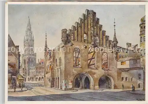 AK / Ansichtskarte Muenchen Altes Rathaus Kuenstlerkarte Reitz Kat. Muenchen