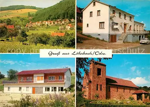 AK / Ansichtskarte Loehrbach Landschaftspanorama Gasthaus Pension Zum Odenwald Kirche Kat. Birkenau