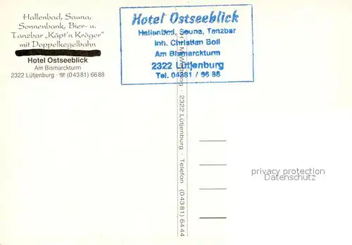 AK / Ansichtskarte Luetjenburg Holstein Hotel Ostseeblick Strand Kat. Luetjenburg