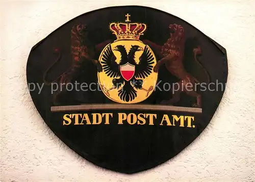 AK / Ansichtskarte Luebeck Posthausschild Wappen Krone Postmuseumskarten Repro Kat. Luebeck